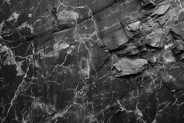 une photo en noir et blanc d'une façade rocheuse avec une grande face rocheuse