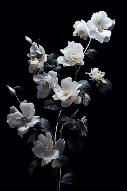 une photo en noir et blanc d'une fleur avec le mot " dessus ".