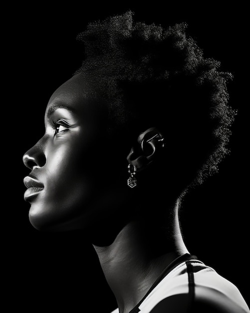 une photo en noir et blanc d'une jeune femme