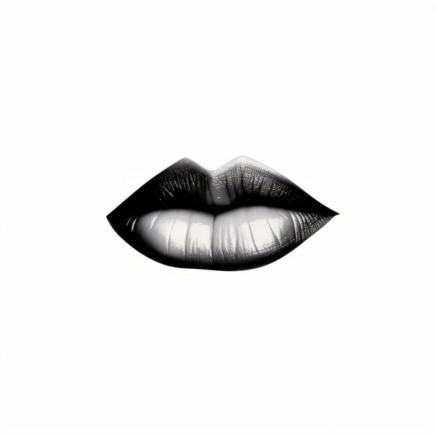 Une photo en noir et blanc des lèvres d'une femme