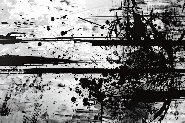 Photo une photo en noir et blanc de peinture éclaboussée avec un fond flou