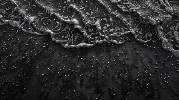 Photo une photo en noir et blanc d'une surface d'eau avec des bulles et des bulles