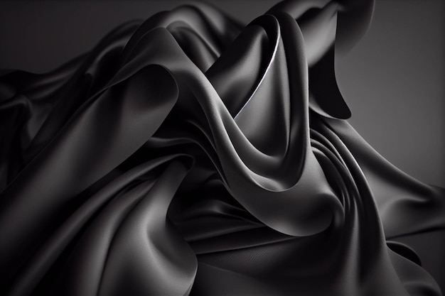Photo en noir et blanc d'un tissu IA générative