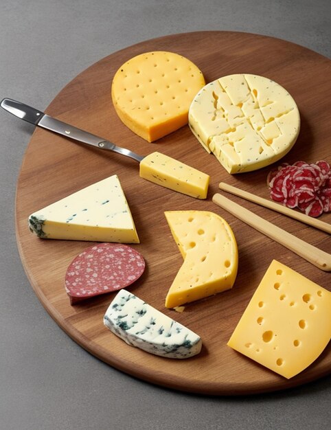 Photo de nombreux types de fromage sur un bois