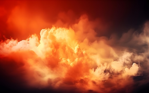 Une photo d'un nuage avec un fond rouge et orange