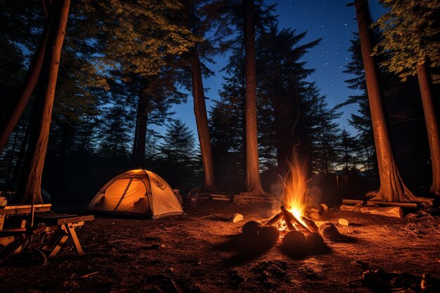 Photo photo de nuit de camping de l'harmonie de nuit