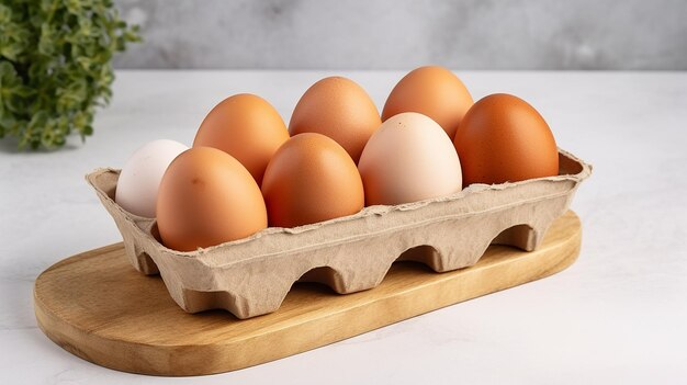 Photo d'œufs de poule bio frais