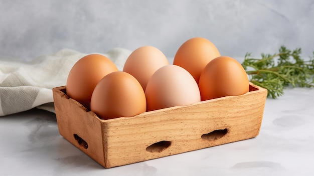 Photo d'œufs de poule bio frais