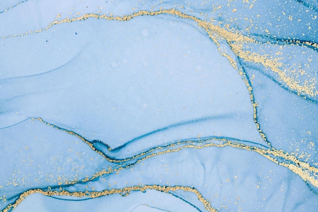 Photo originale d'œuvre d'art abstraite à l'encre de marbre Photographie haute résolution d'une peinture originale exemplaire La peinture abstraite a été peinte sur une texture de papier HQ pour créer un motif de marbrage lisse