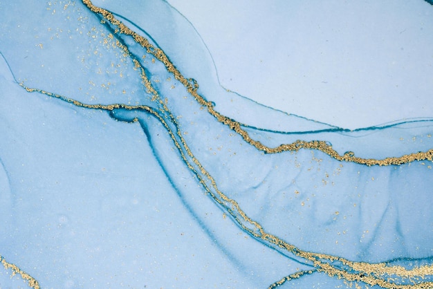Photo originale d'œuvre d'art abstraite à l'encre de marbre Photographie haute résolution d'une peinture originale exemplaire La peinture abstraite a été peinte sur une texture de papier HQ pour créer un motif de marbrage lisse
