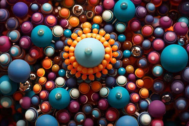 Photo un ornement coloré qui est fait de boules