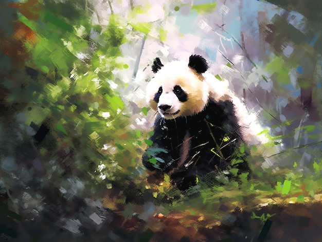 Photo une photo d'un panda