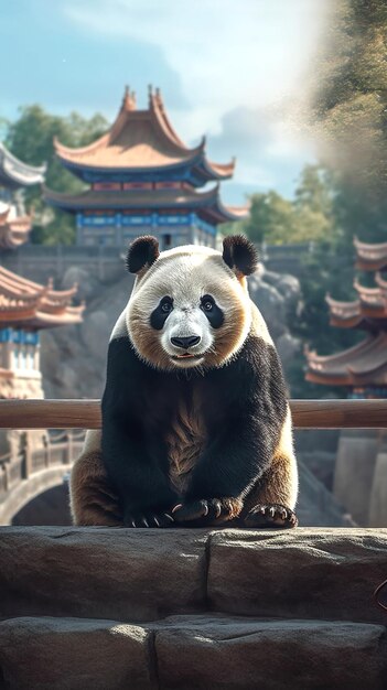 Photo une photo d'un panda