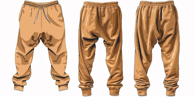 Photo d'un pantalon de sport brun isolé sur un fond blanc