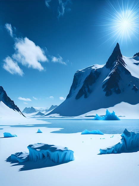 Photo d'un paysage à couper le souffle mettant en vedette des montagnes majestueuses et des icebergs