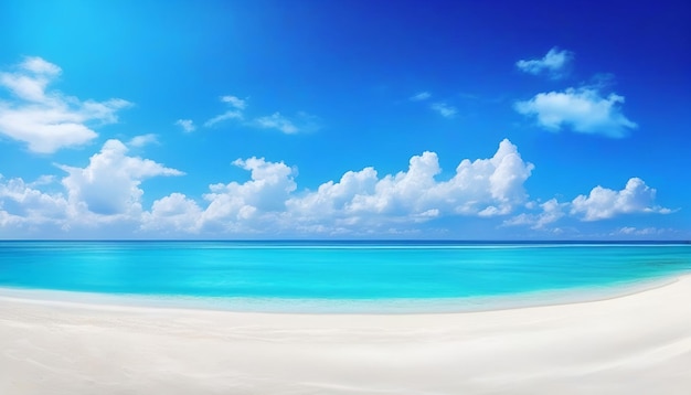 Photo paysage d'été d'une journée ensoleillée sur la plage avec des vagues du modèle d'été de couleurs marines c