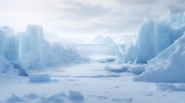 Une photo d'un paysage glacé de l'Antarctique