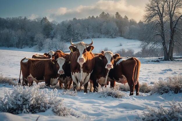 Photo photo de paysage de vaches