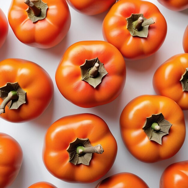 photo d'un persimmon frais isolé sur fond de papier