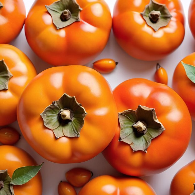 photo d'un persimmon frais isolé sur fond de papier