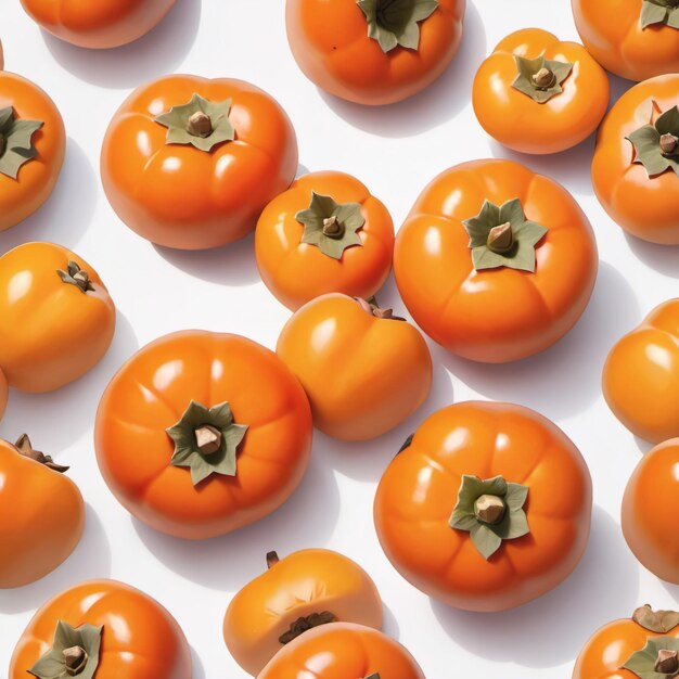 photo d'un persimmon frais isolé sur fond de papier