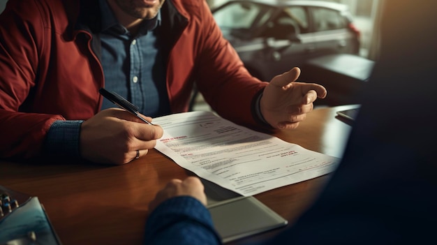 Une photo d'une personne discutant de réclamations d'assurance