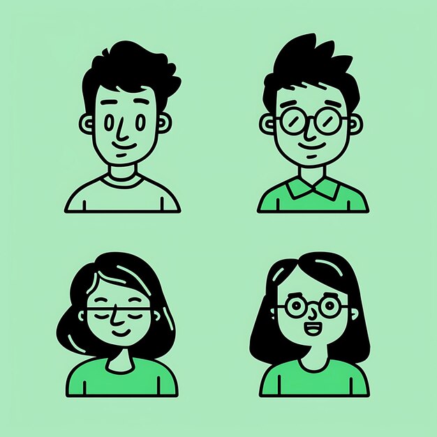 Photo une photo de personnes avec des lunettes et un fond vert