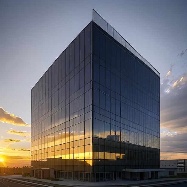 Photo perspectives positives pour l'économie un immeuble de bureaux contemporain et un ciel magnifique