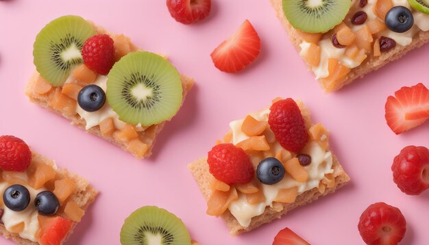 une photo d'un petit déjeuner avec des fruits et du fromage