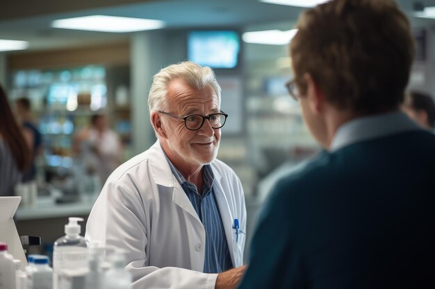 Photo de pharmaciens au service des clients dans leur pharmacie