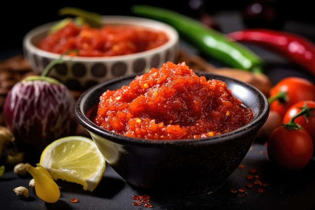 photo de photographie de nourriture sambal isolé fond blanc IA générative