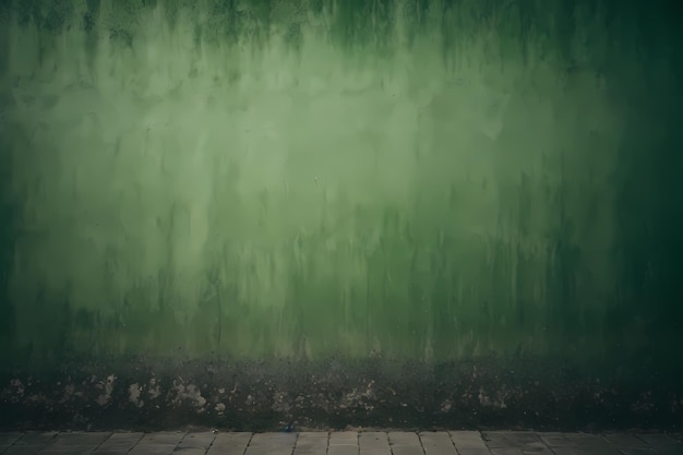 Photo d'une pièce avec un sol en brique et un mur vert