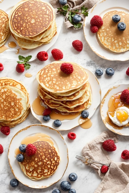 photo pile de crêpes isolées sur fond blanc om