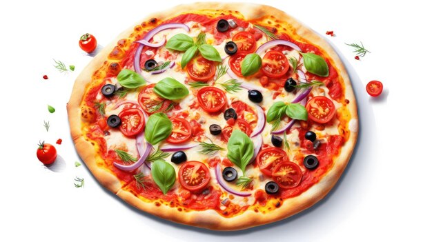 Photo de pizza gourmet illustration réaliste générative ai