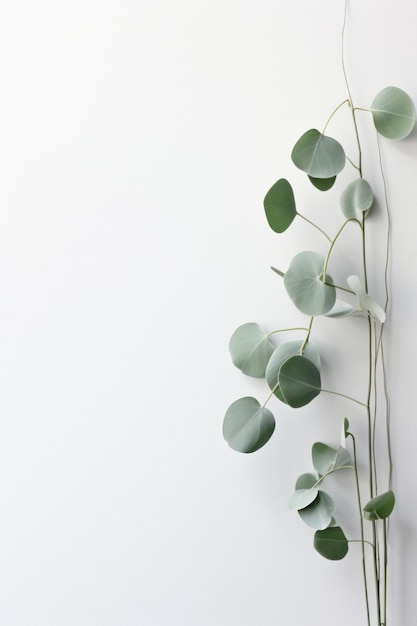 Photo d'une plante détaillée sur un fond blanc