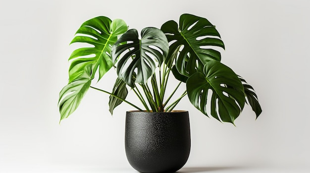 Photo photo de plante monstre dans un pot noir générée par l'ia