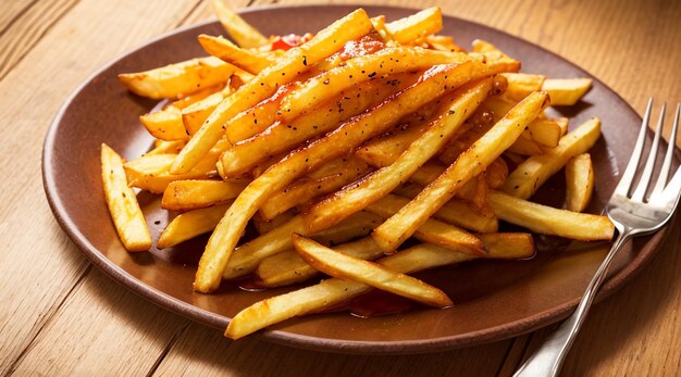 Une photo d'un plat de frites parfait