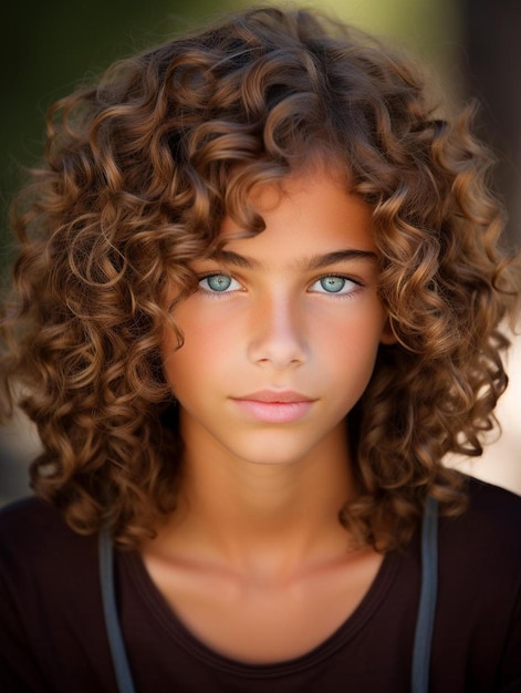 Photo de portrait d'un adolescent argentin aux cheveux bouclés