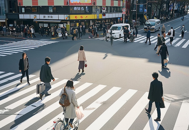 Photo portrait de citadins marchant ensemble dans la rue l'après-midi