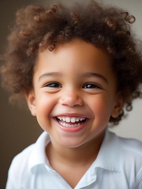 Photo de portrait d'un enfant d'Afrique du Sud à cheveux bouclés