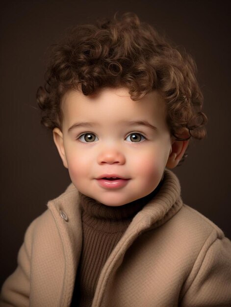 Photo de portrait d'un enfant américain, cheveux bouclés, mâles