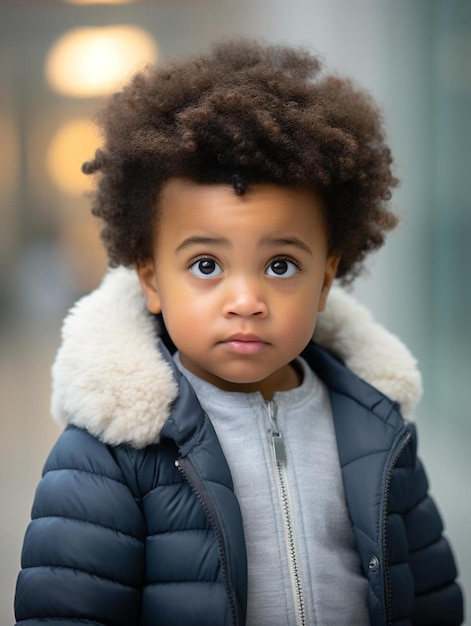 Photo de portrait d'un enfant américain à cheveux bouclés