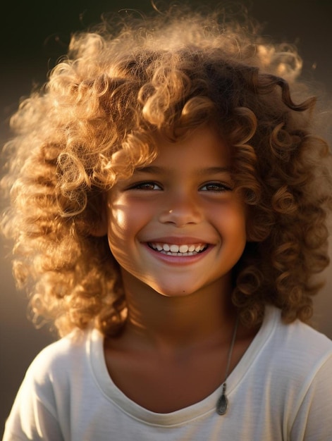 Photo de portrait d'un enfant espagnol, cheveux bouclés mâles