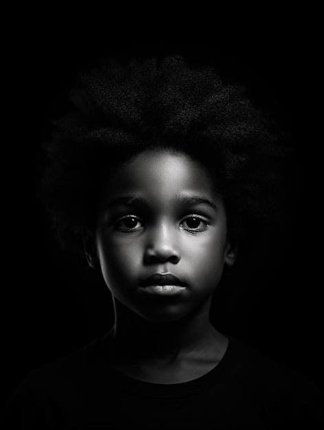 Photo photo de portrait d'un enfant nigérian à cheveux bouclés