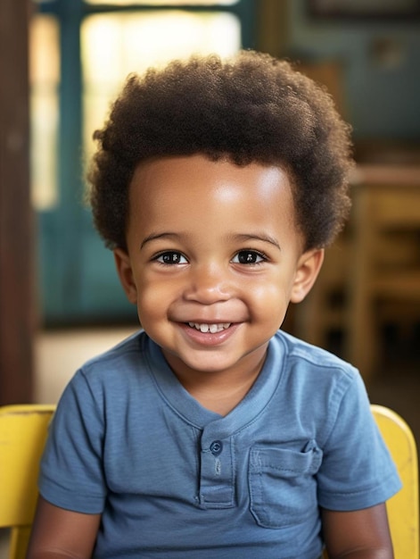 Photo de portrait d'un enfant sud-africain, cheveux raides