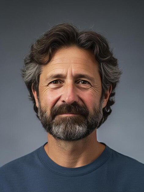 Photo de portrait d'un homme adulte d'âge moyen argentin bouclé