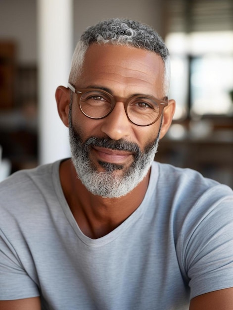 Photo photo de portrait d'un homme adulte américain, cheveux bouclés