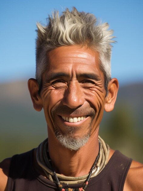 Photo de portrait d'un homme adulte colombien, cheveux raides