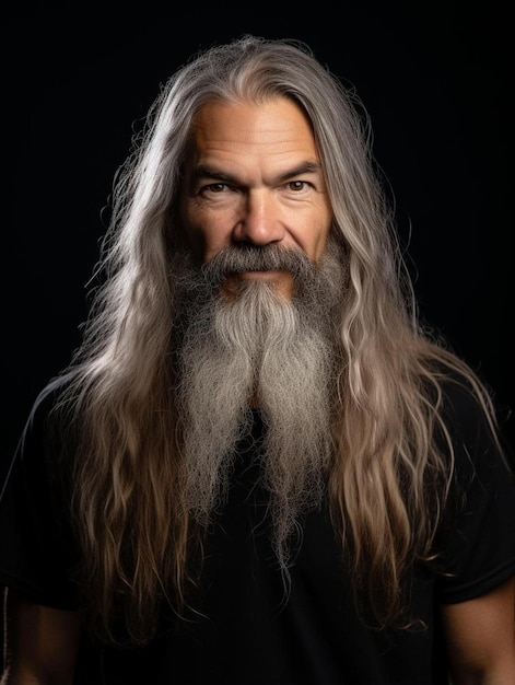 Photo de portrait d'un homme adulte senior argentin, cheveux raides