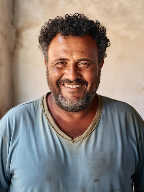 Photo portrait d'un homme adulte senior kenyan, cheveux bouclés